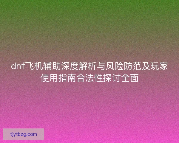 dnf飞机辅助深度解析与风险防范及玩家使用指南合法性探讨全面 dnf飞机辅助深度解析与风险防范及玩家使用指南合法性探讨全面